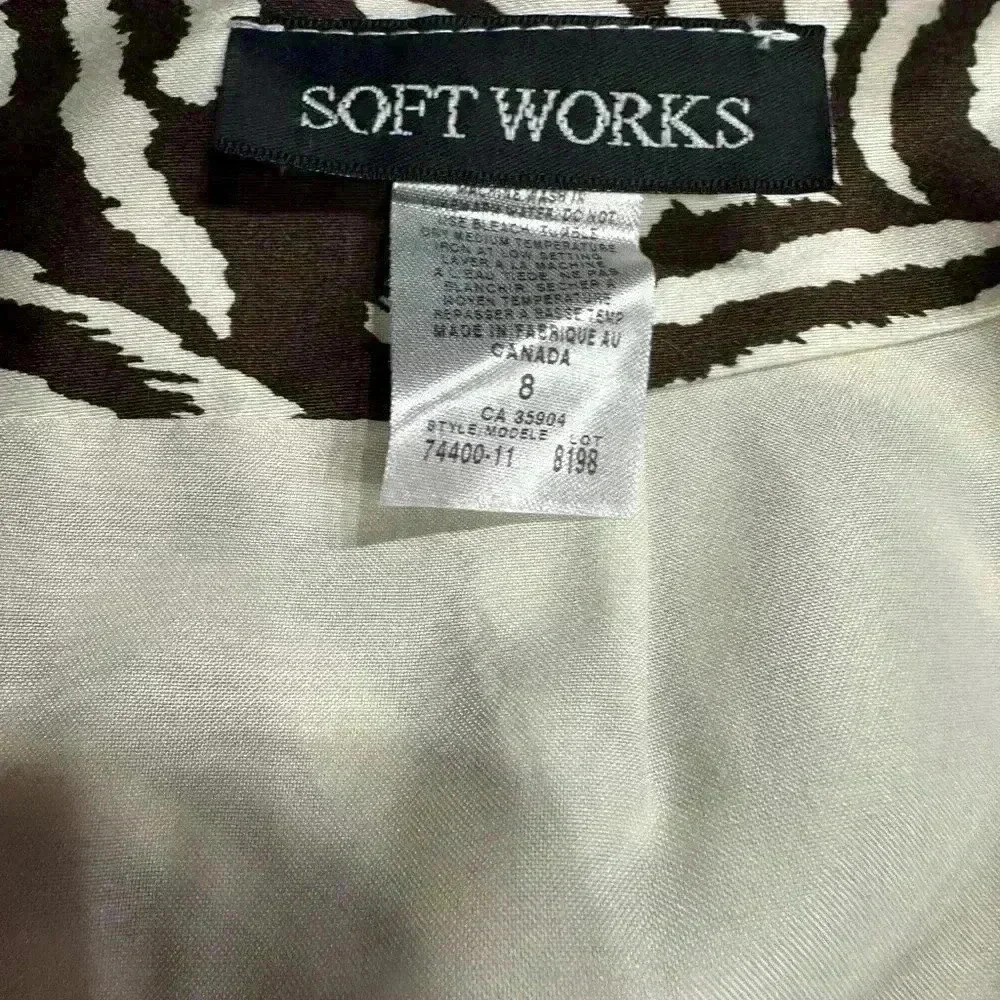 Soft Works Zebra Print Pencil Skirt Brown Cream Stretch Midi Chic Classy Slim 8 - Picture 10 of 16